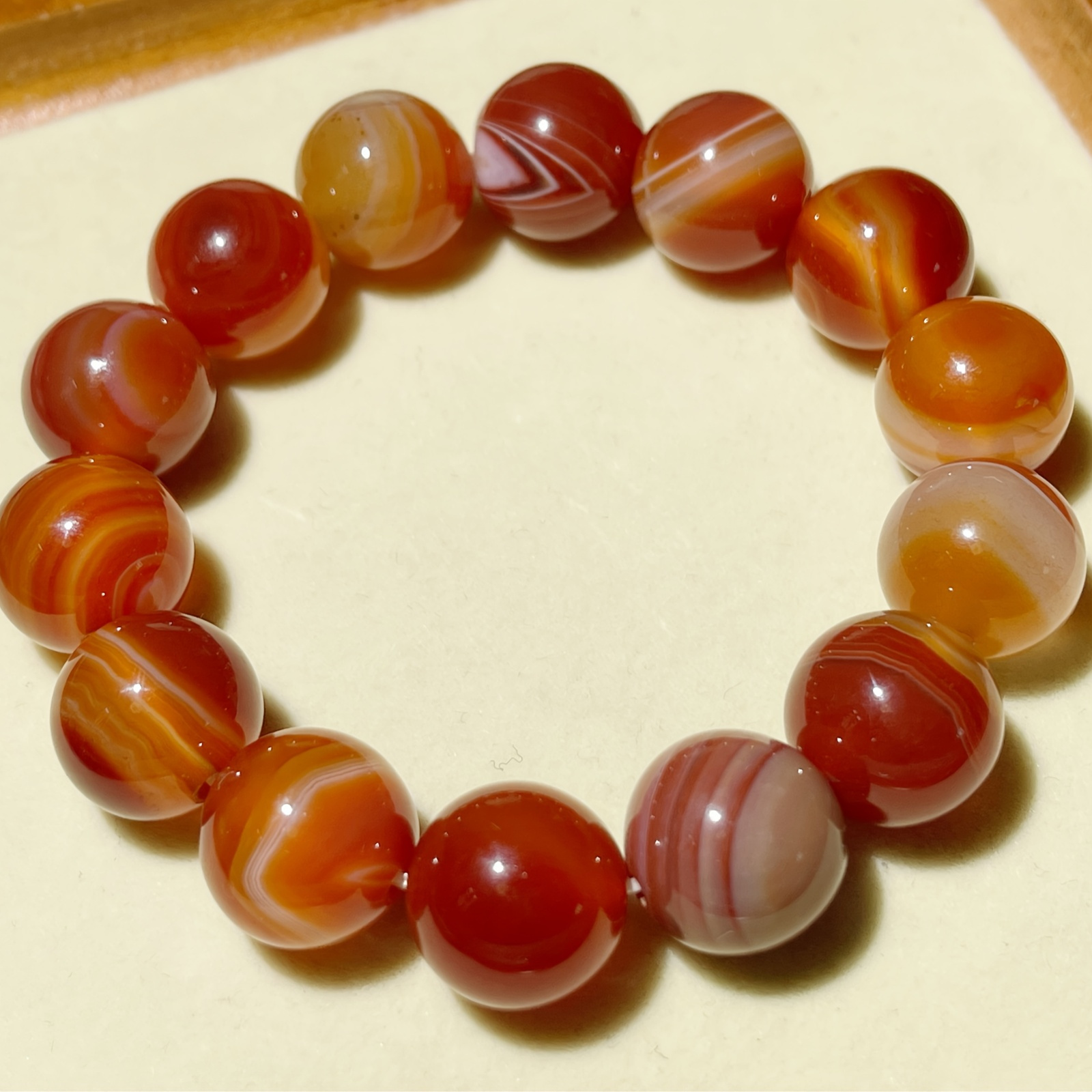 Boho Agate Beaded Bracelet Red Cord Natural Stone All Season Accessory